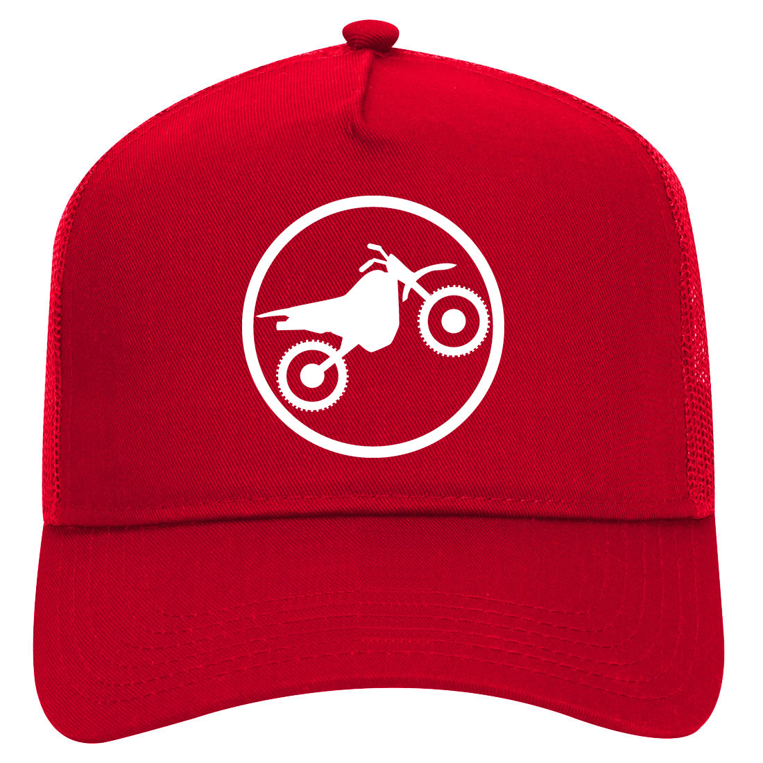 Dirt Bike Mens Mesh Trucker Hat Red