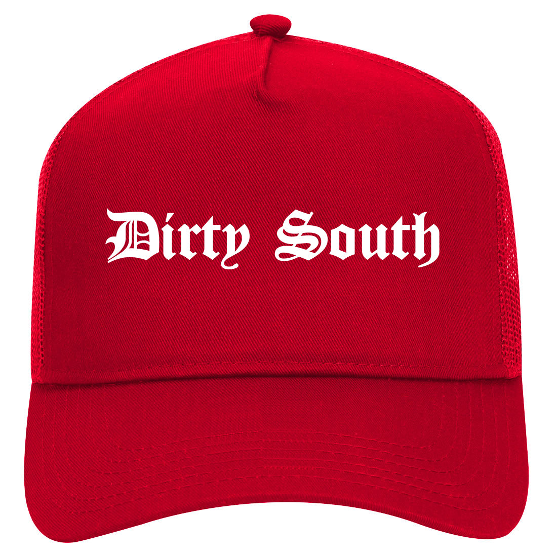 Dirty South Old English Mens Mesh Trucker Hat Red