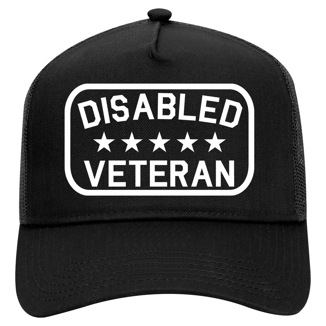 Disabled Veteran Army Mens Mesh Trucker Hat Black