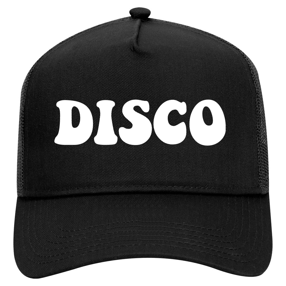 Disco Music Mens Mesh Trucker Hat Black