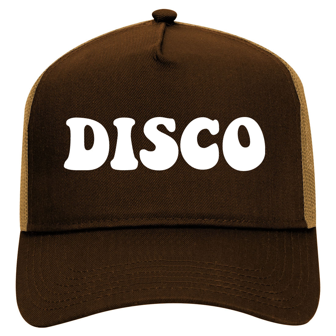 Disco Music Mens Mesh Trucker Hat Brown