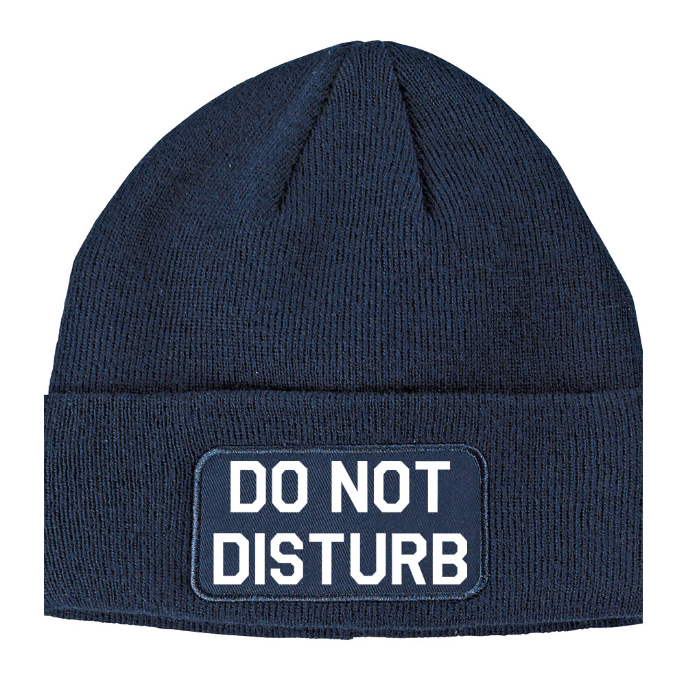 Do Not Disturb Winter Knit Adult Beanie Hat Navy Blue