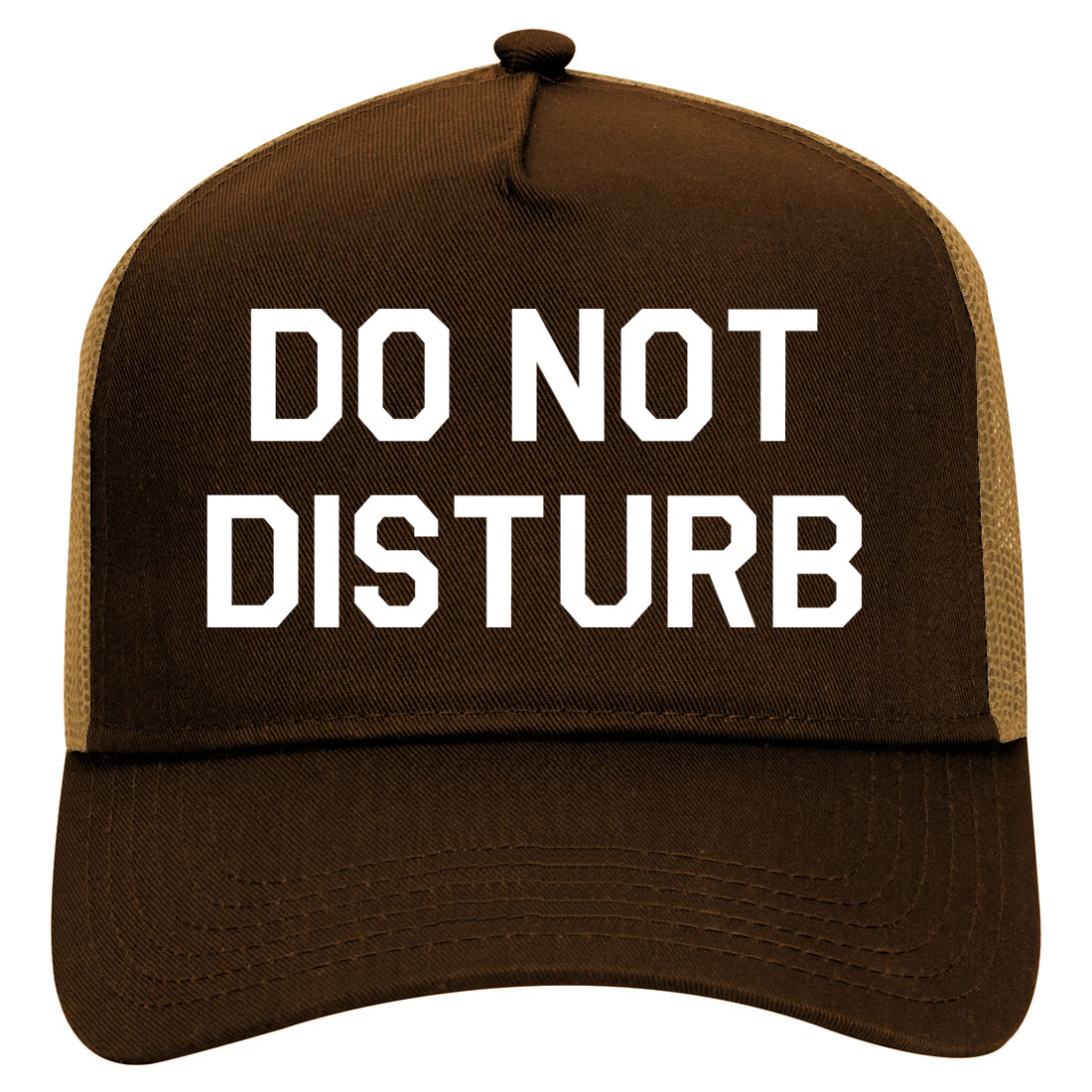 Do Not Disturb Mens Mesh Trucker Hat Brown
