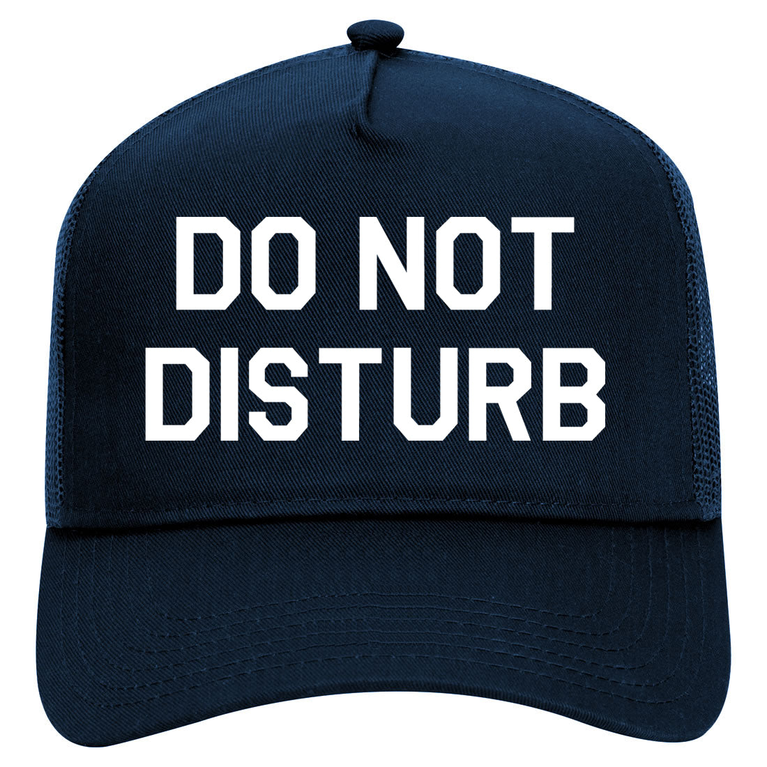 Do Not Disturb Mens Mesh Trucker Hat Navy Blue