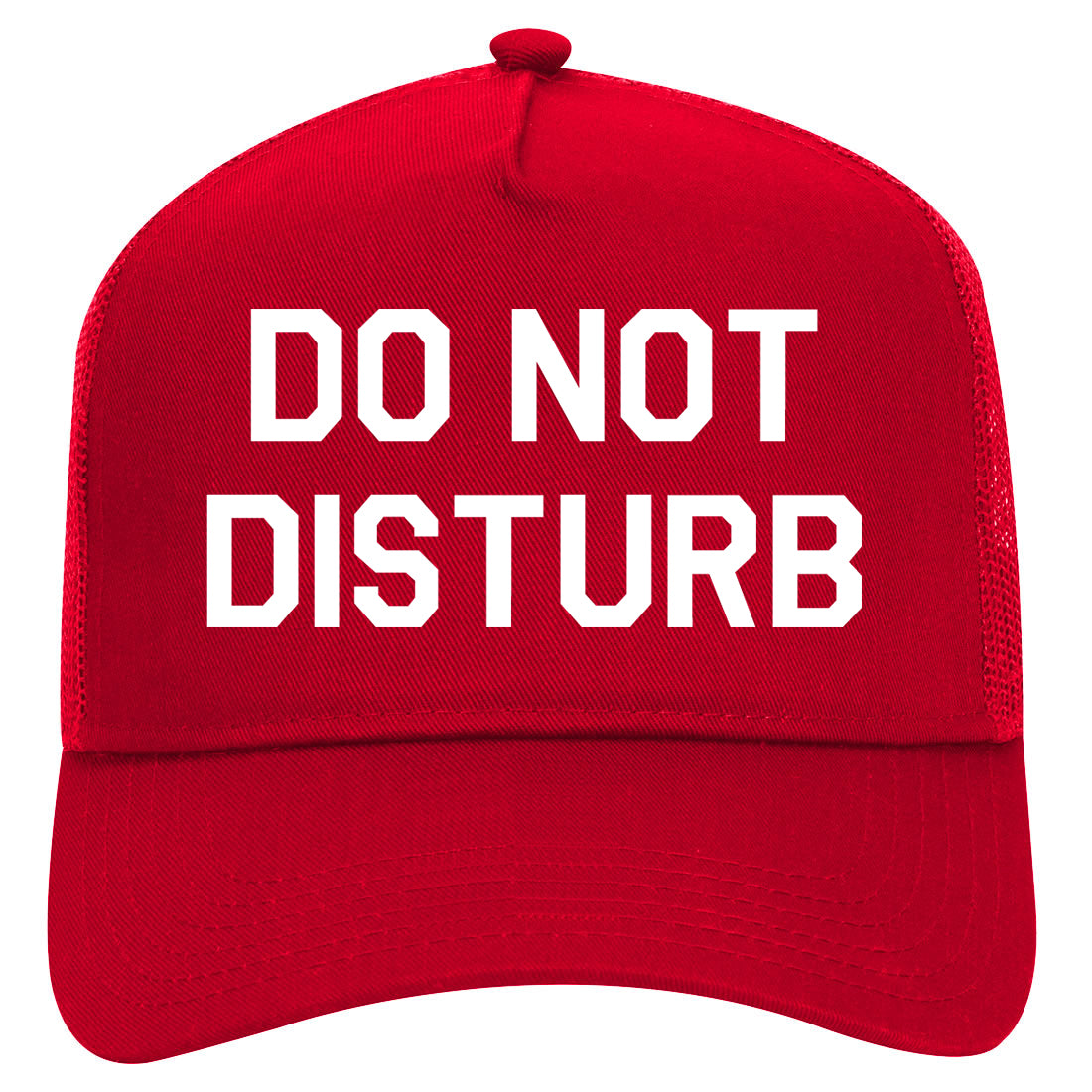 Do Not Disturb Mens Mesh Trucker Hat Red