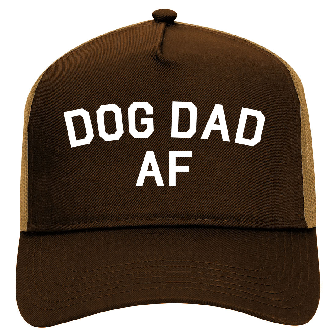 Dog Dad Af Daddy Mens Mesh Trucker Hat Brown