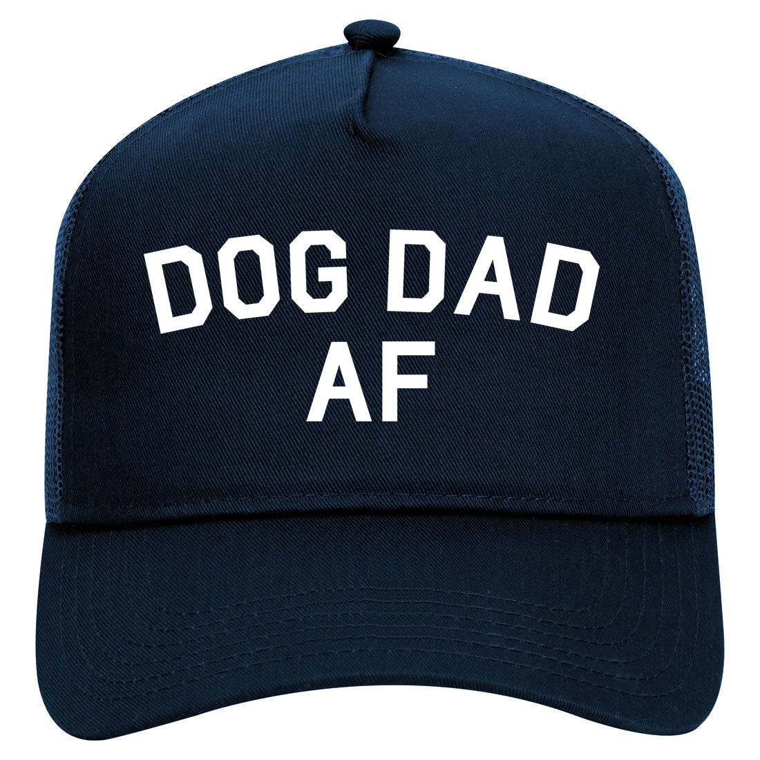 Dog Dad Af Daddy Mens Mesh Trucker Hat Navy Blue