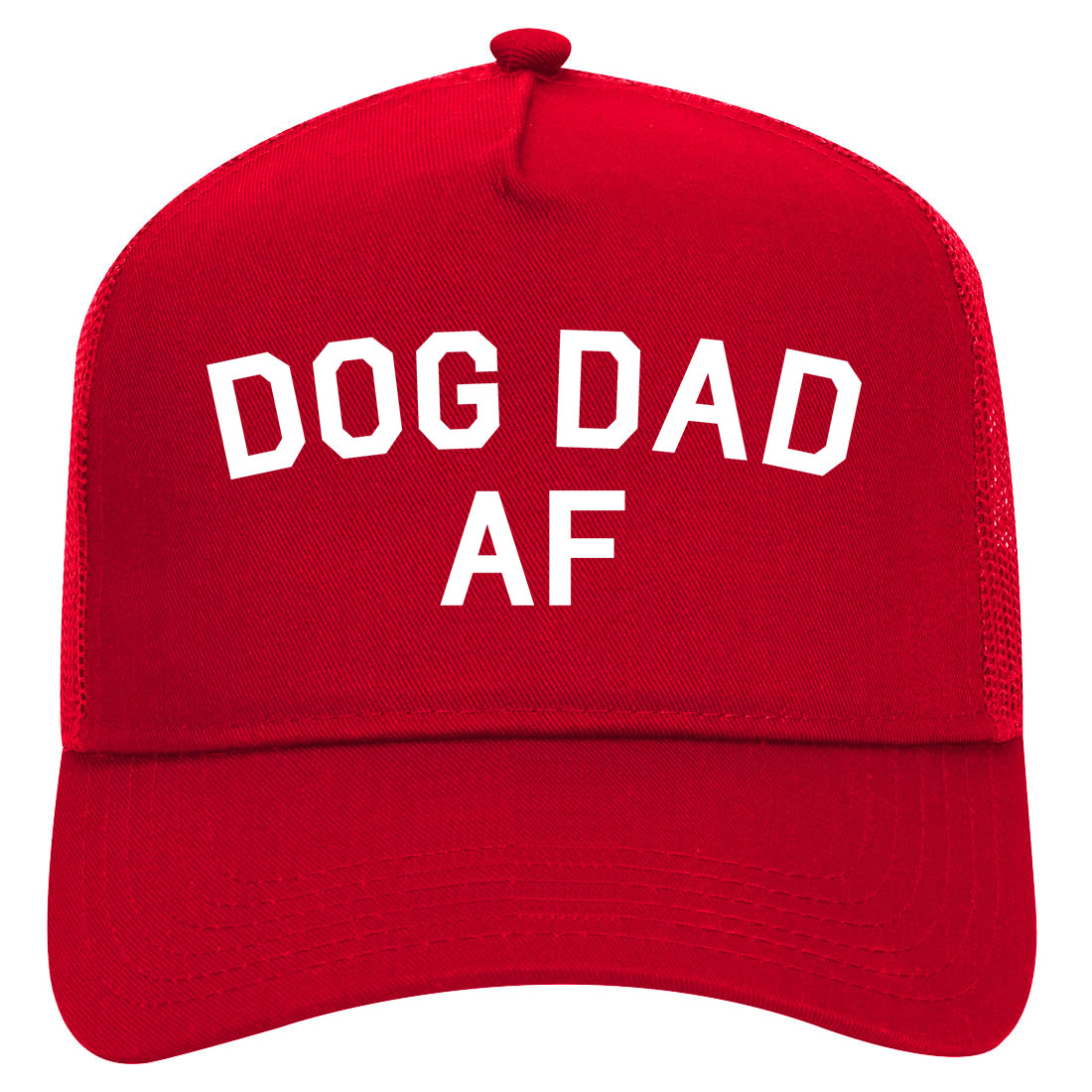Dog Dad Af Daddy Mens Mesh Trucker Hat Red