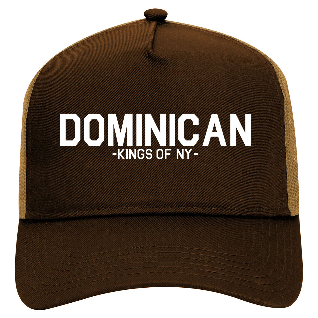Dominican Kings Of NY Mens Mesh Trucker Hat Brown