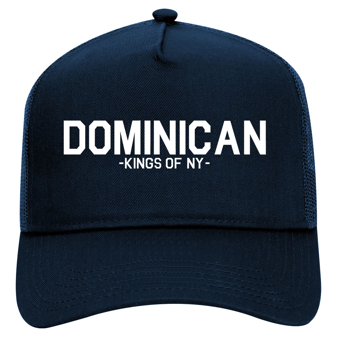 Dominican Kings Of NY Mens Mesh Trucker Hat Navy Blue