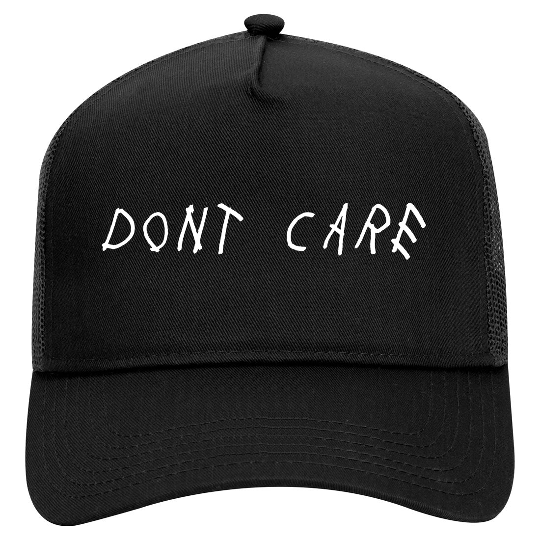 Dont Care Mens Mesh Trucker Hat Black
