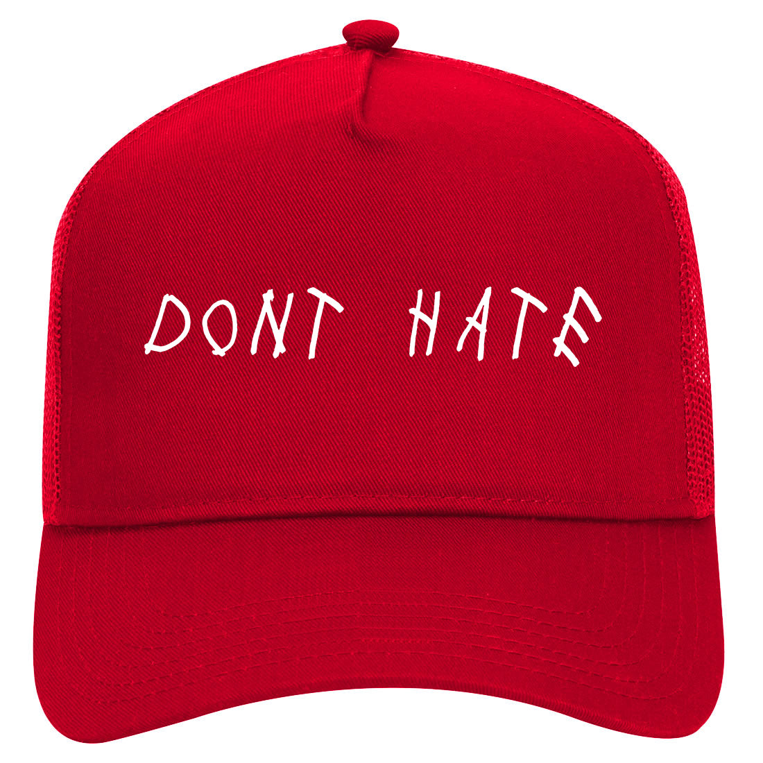 Dont Hate Mens Mesh Trucker Hat Red