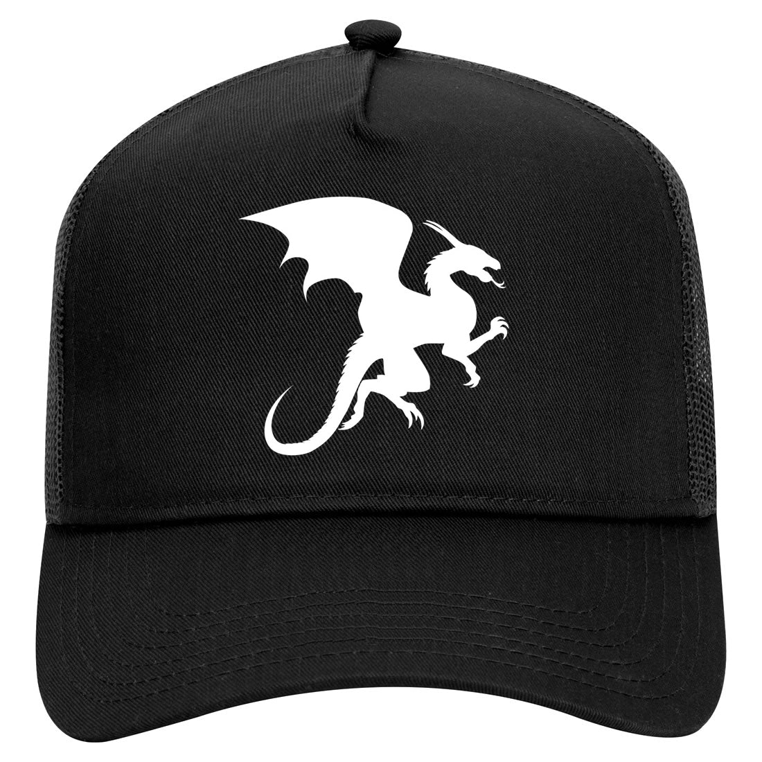 Dragon Anime Mens Mesh Trucker Hat Black