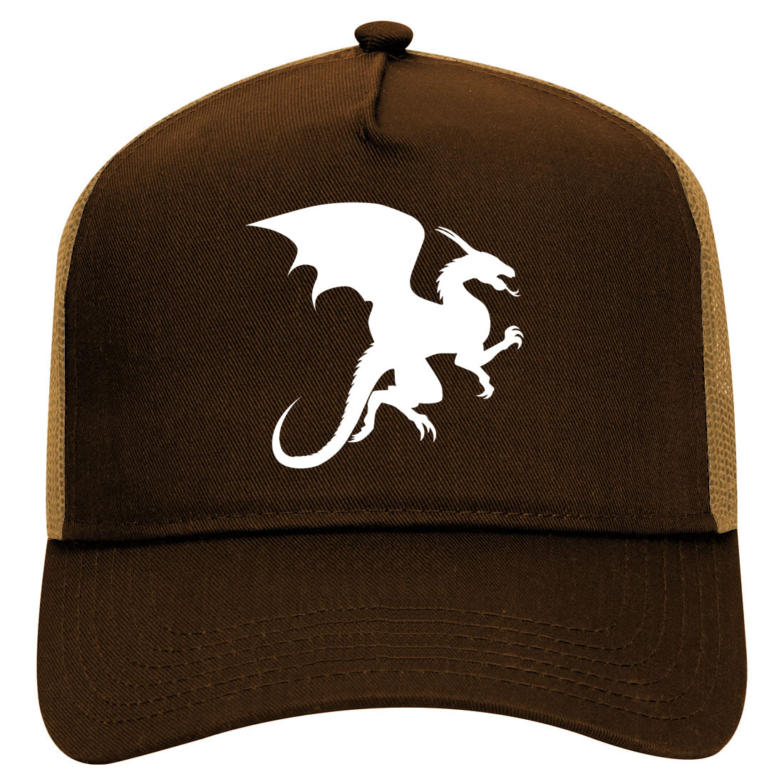 Dragon Anime Mens Mesh Trucker Hat Brown