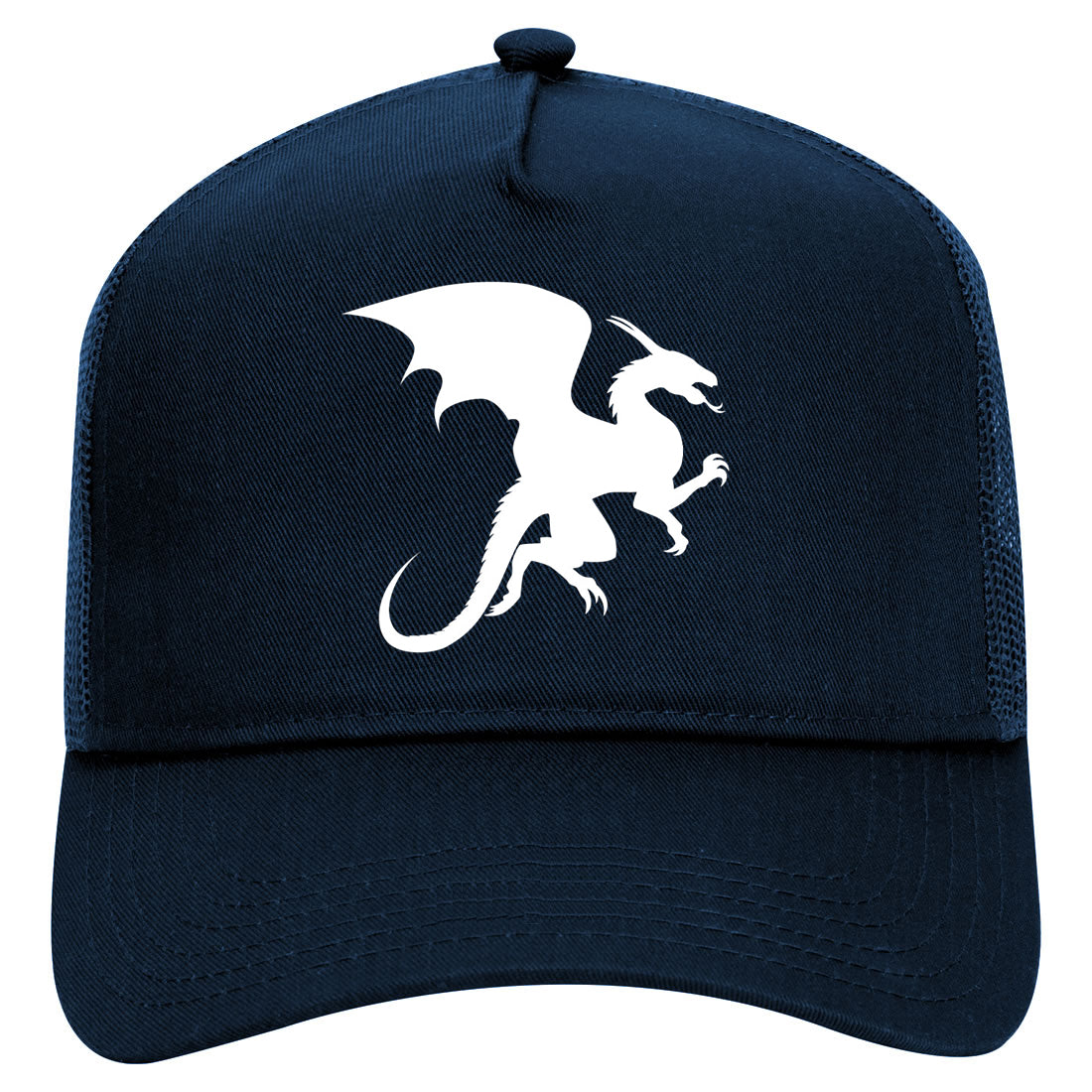 Dragon Anime Mens Mesh Trucker Hat Navy Blue