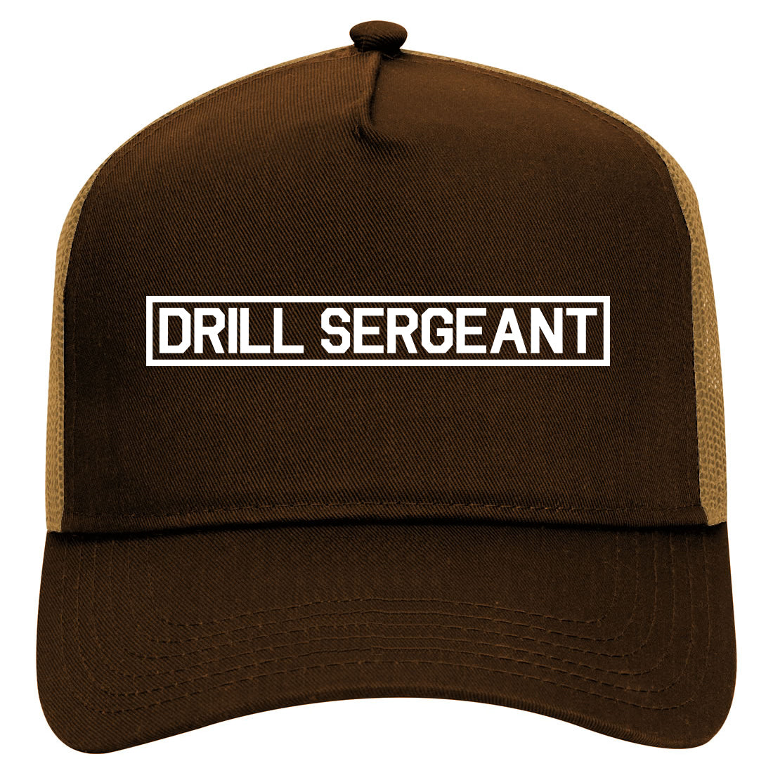 Drill Sergeant Sgt Mens Mesh Trucker Hat Brown