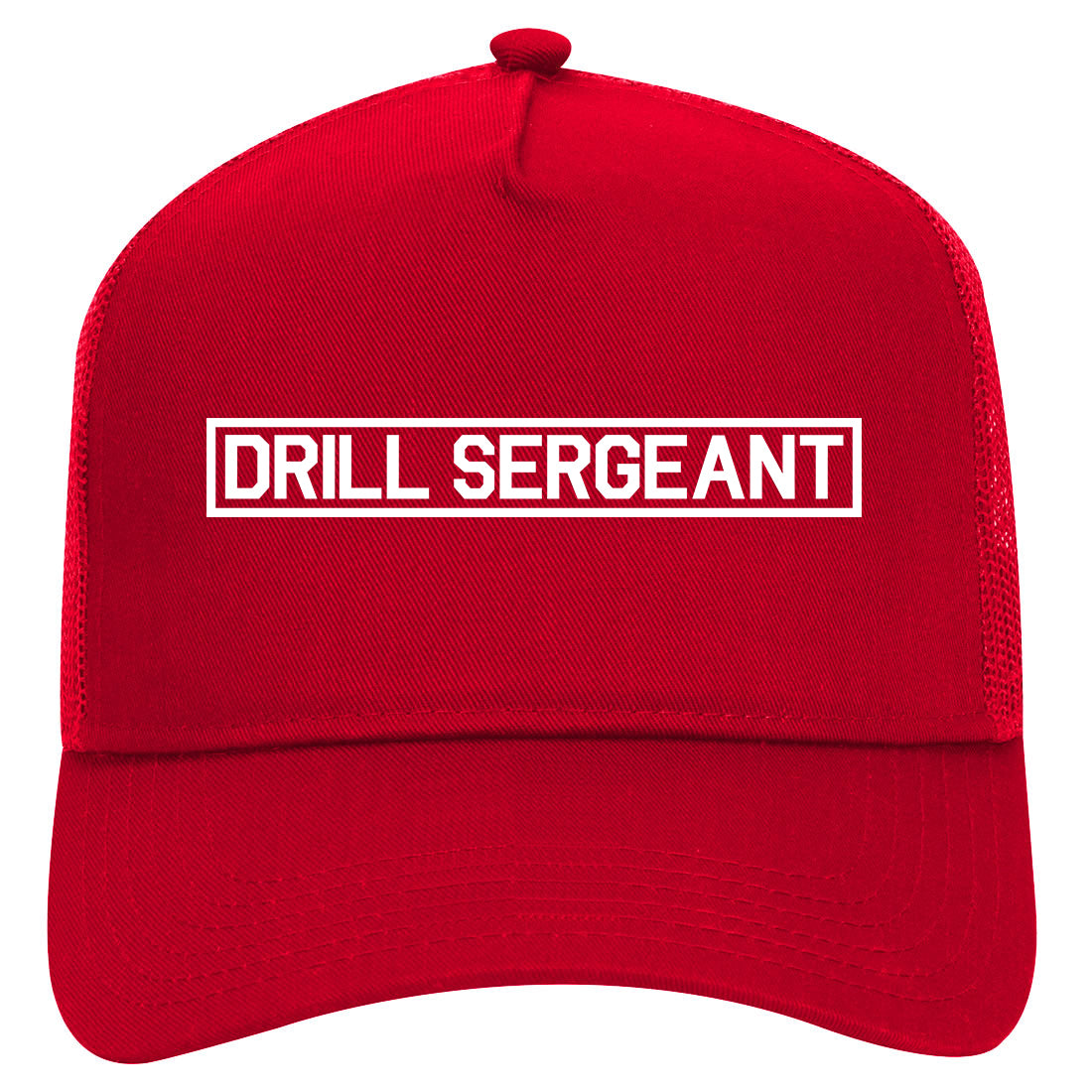 Drill Sergeant Sgt Mens Mesh Trucker Hat Red