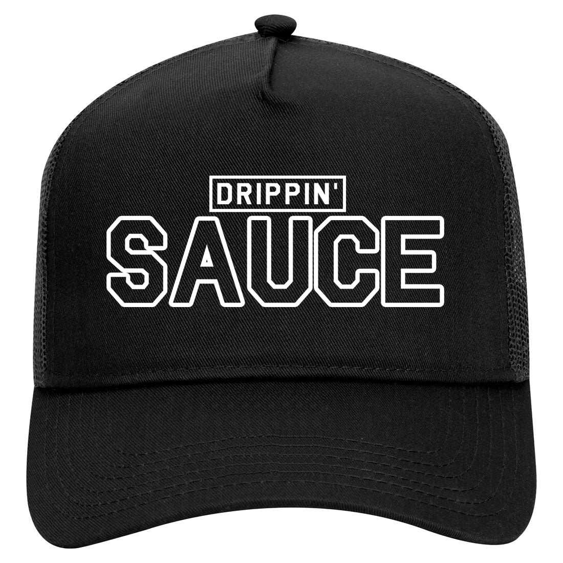 Drippin Sauce Mens Mesh Trucker Hat Black