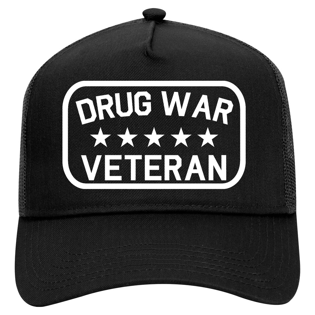 Drug War Veteran Mens Mesh Trucker Hat Black