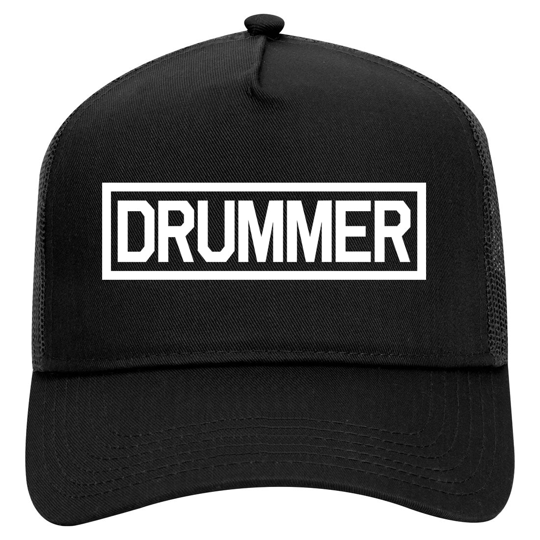 Drummer Drum Box Mens Mesh Trucker Hat Black