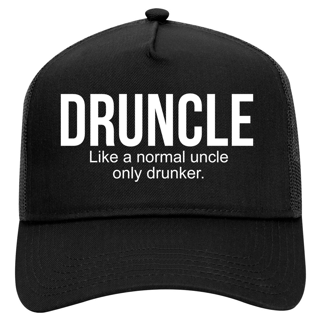 Druncle Funny Uncle Party Mens Mesh Trucker Hat Black