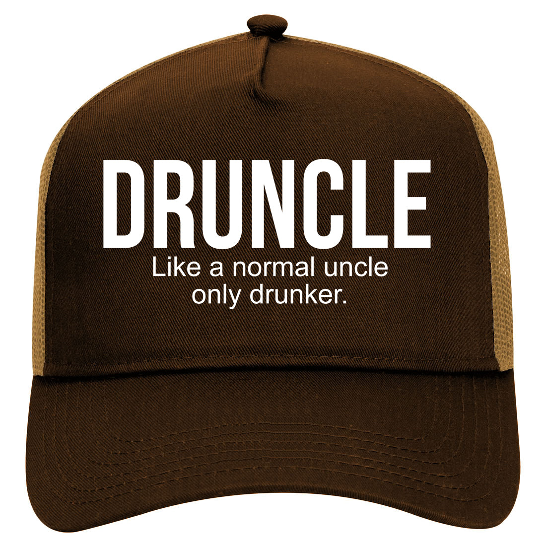 Druncle Funny Uncle Party Mens Mesh Trucker Hat Brown