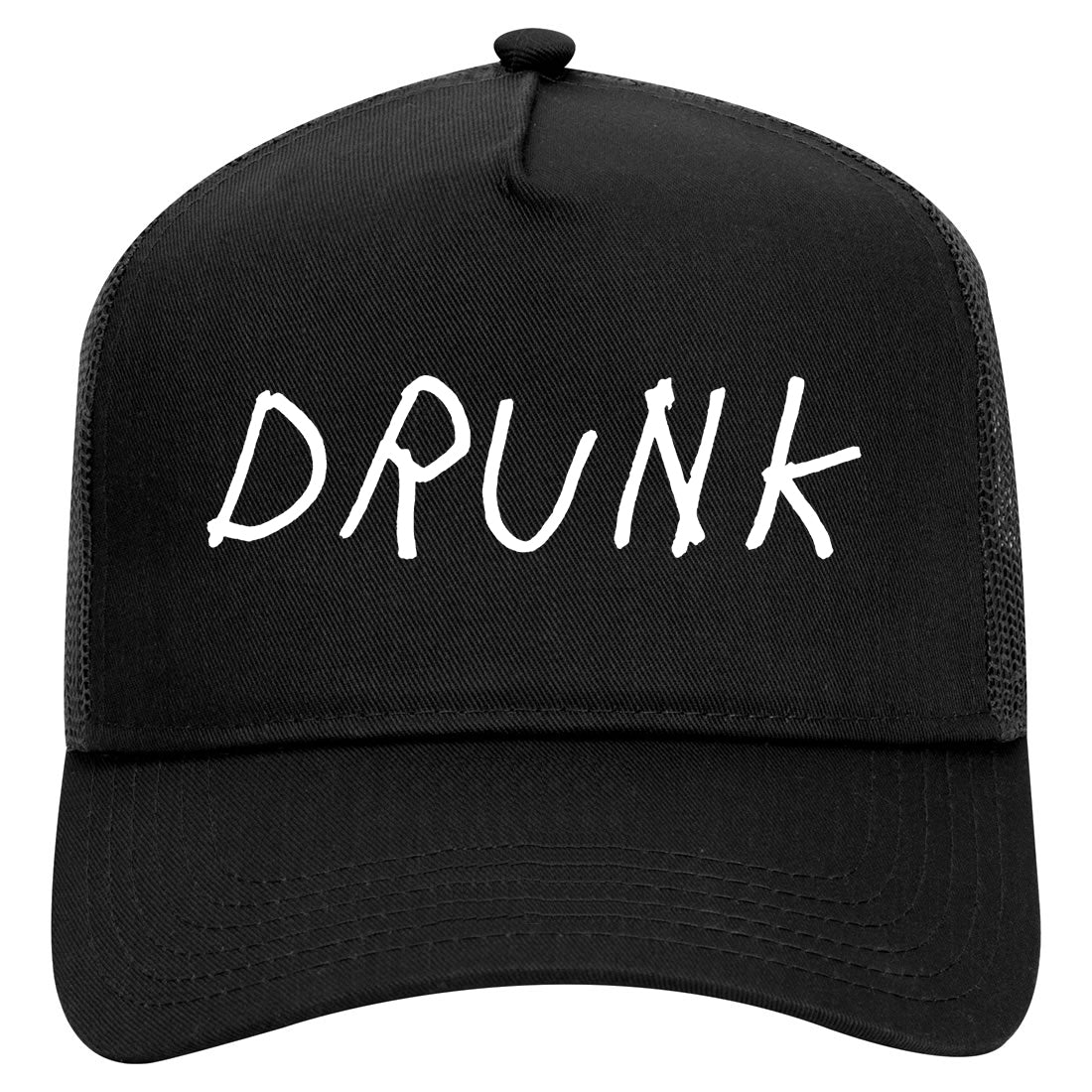 Drunk Funny Drinking Mens Mesh Trucker Hat Black