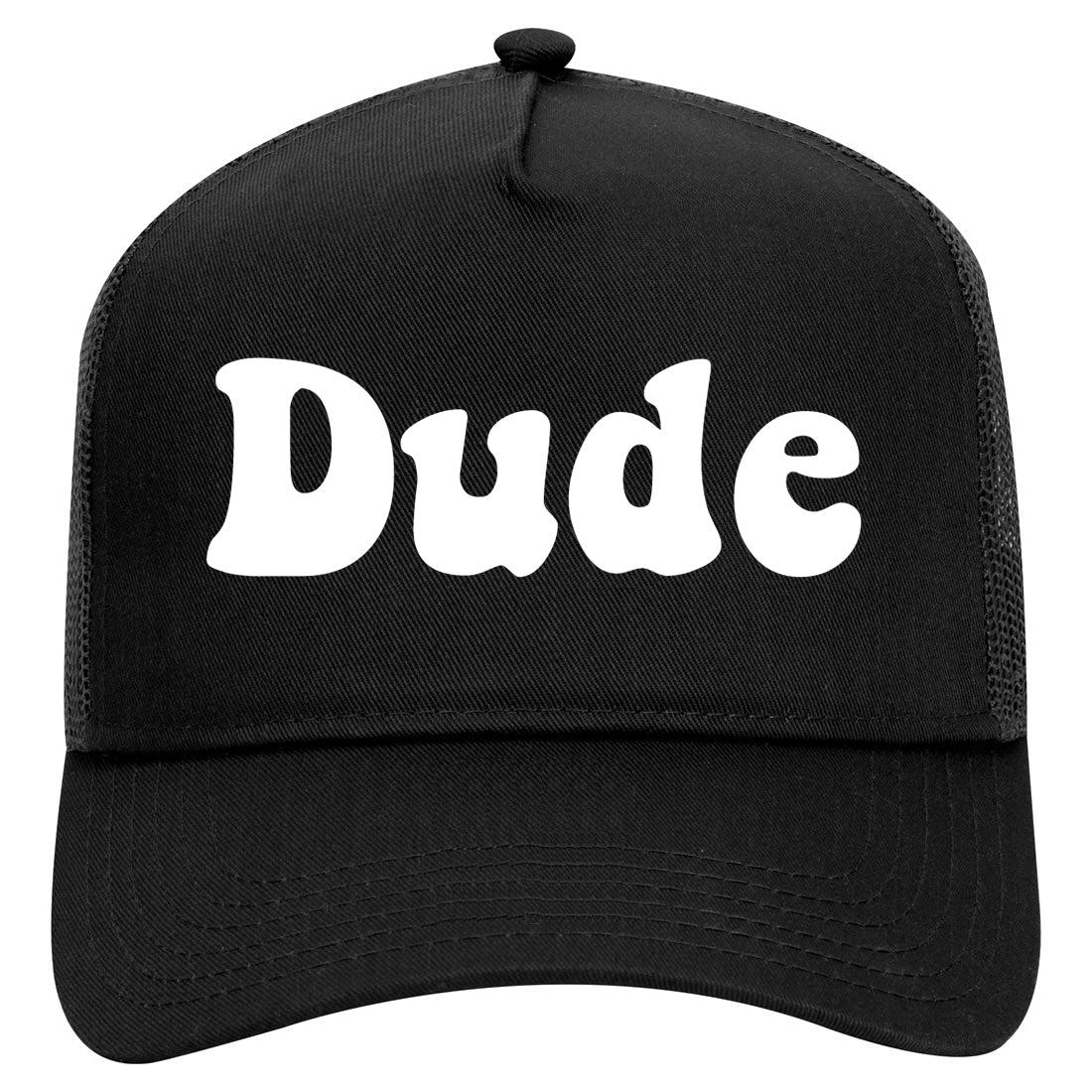 Dude 70s Mens Mesh Trucker Hat Black