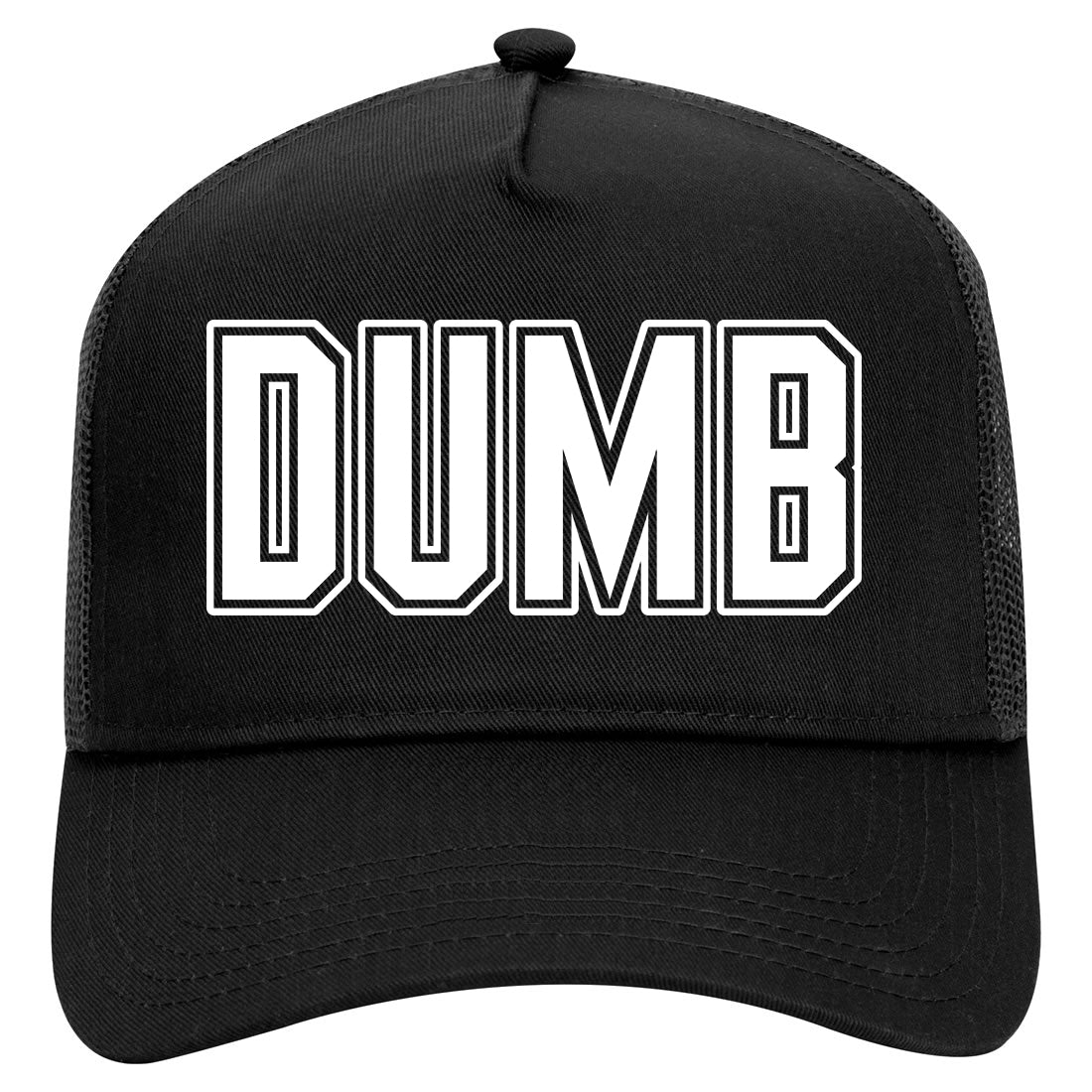 Dumb Funny College Mens Mesh Trucker Hat Black