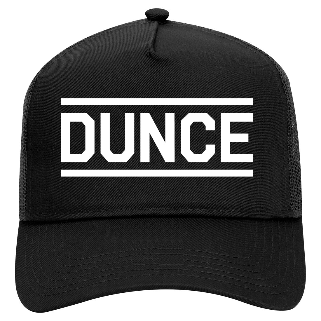 Dunce Funny Mens Mesh Trucker Hat Black