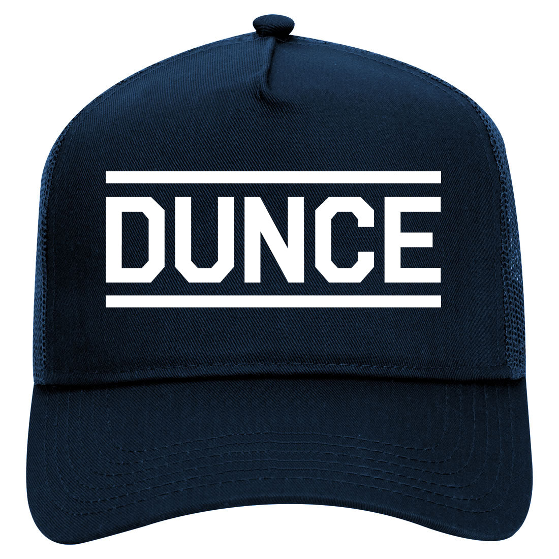Dunce Funny Mens Mesh Trucker Hat Navy Blue