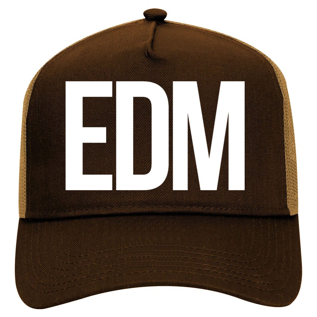 EDM Music Mens Mesh Trucker Hat Brown