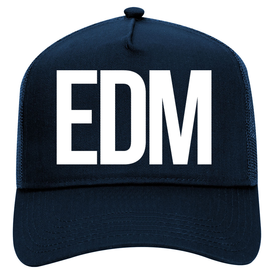 EDM Music Mens Mesh Trucker Hat Navy Blue