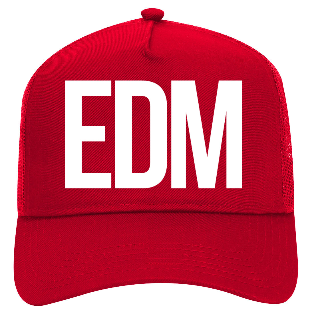 EDM Music Mens Mesh Trucker Hat Red