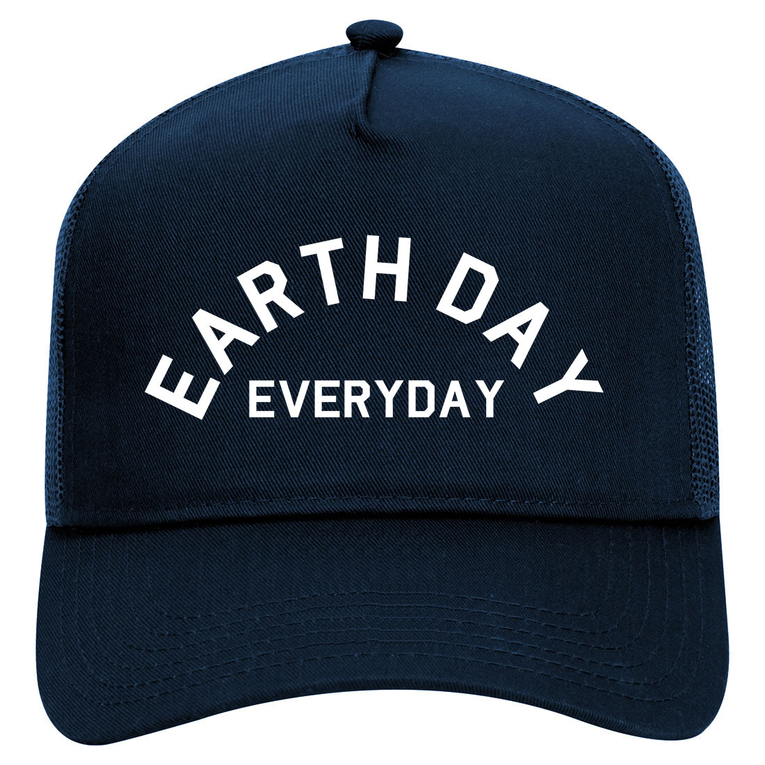Earth Day Everyday Mens Mesh Trucker Hat Navy Blue