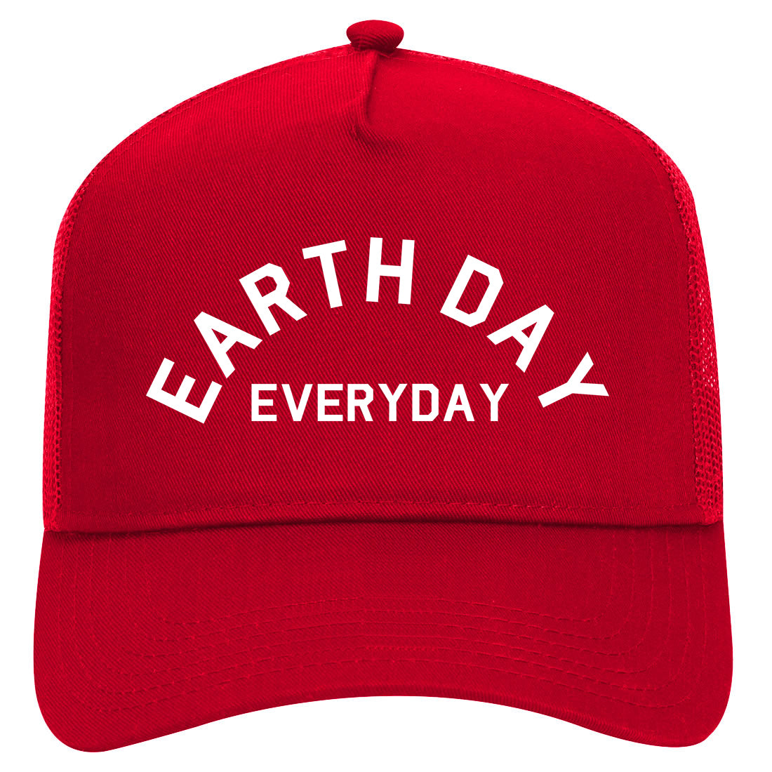 Earth Day Everyday Mens Mesh Trucker Hat Red