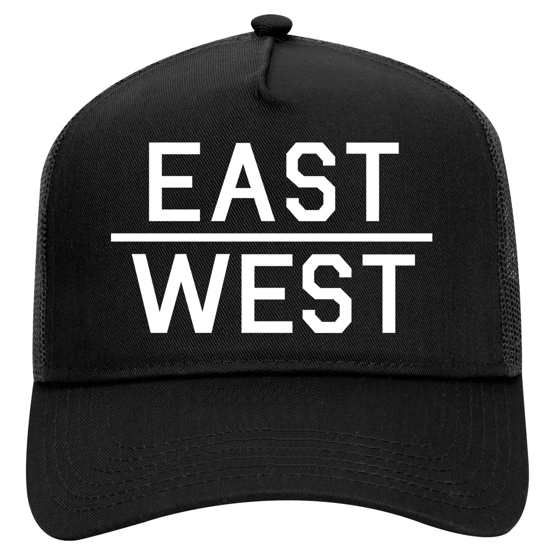 East West Worldwide Mens Mesh Trucker Hat Black