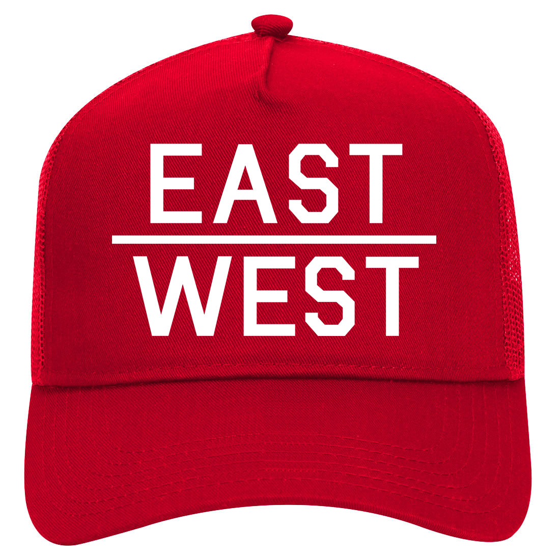 East West Worldwide Mens Mesh Trucker Hat Red