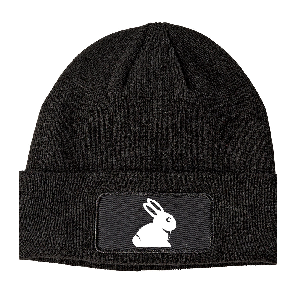 Easter Bunny Rabbit Winter Knit Adult Beanie Hat Black