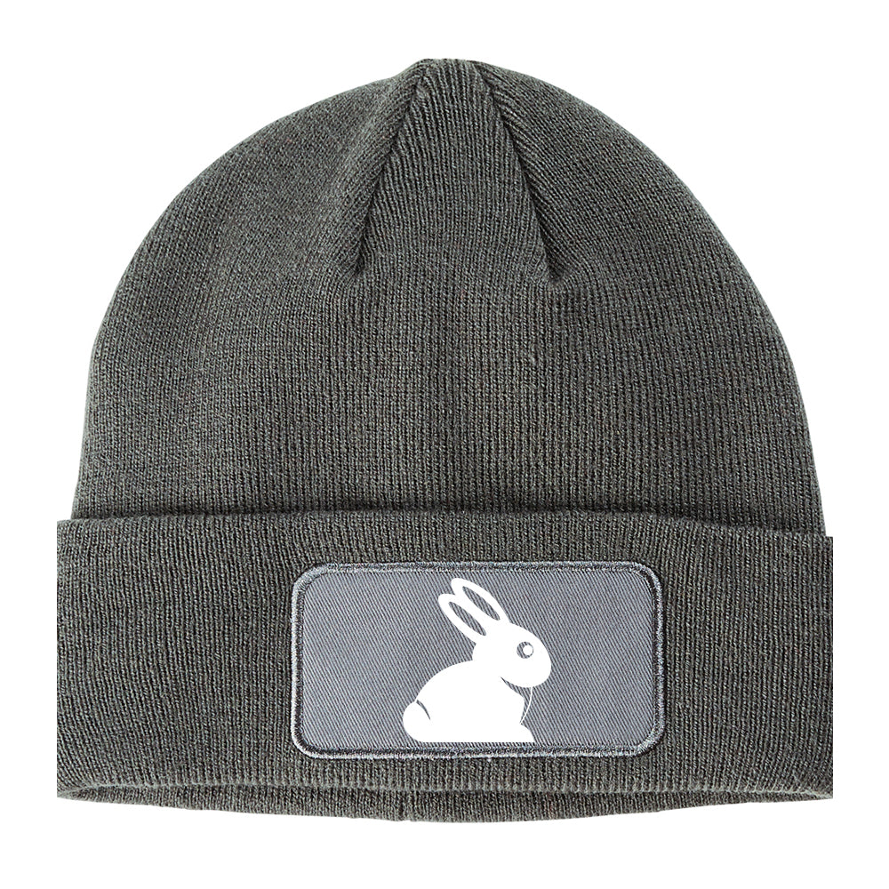Easter Bunny Rabbit Winter Knit Adult Beanie Hat Grey