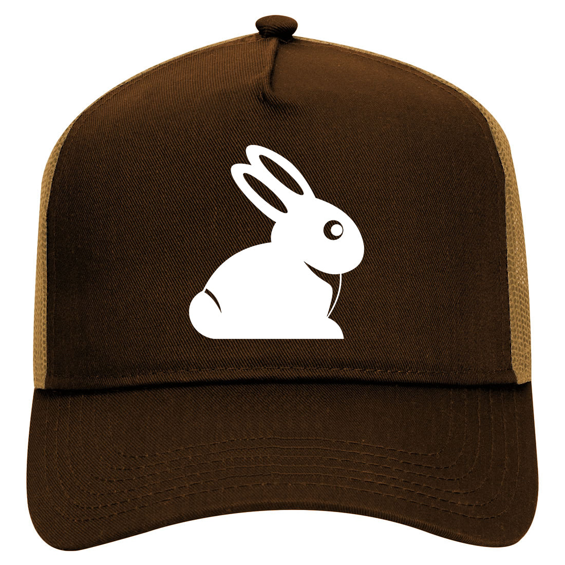 Easter Bunny Rabbit Mens Mesh Trucker Hat Brown