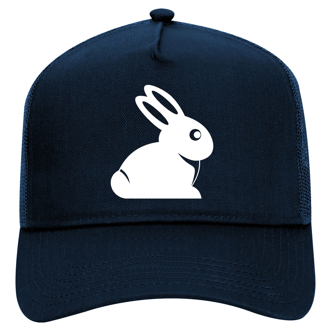 Easter Bunny Rabbit Mens Mesh Trucker Hat Navy Blue