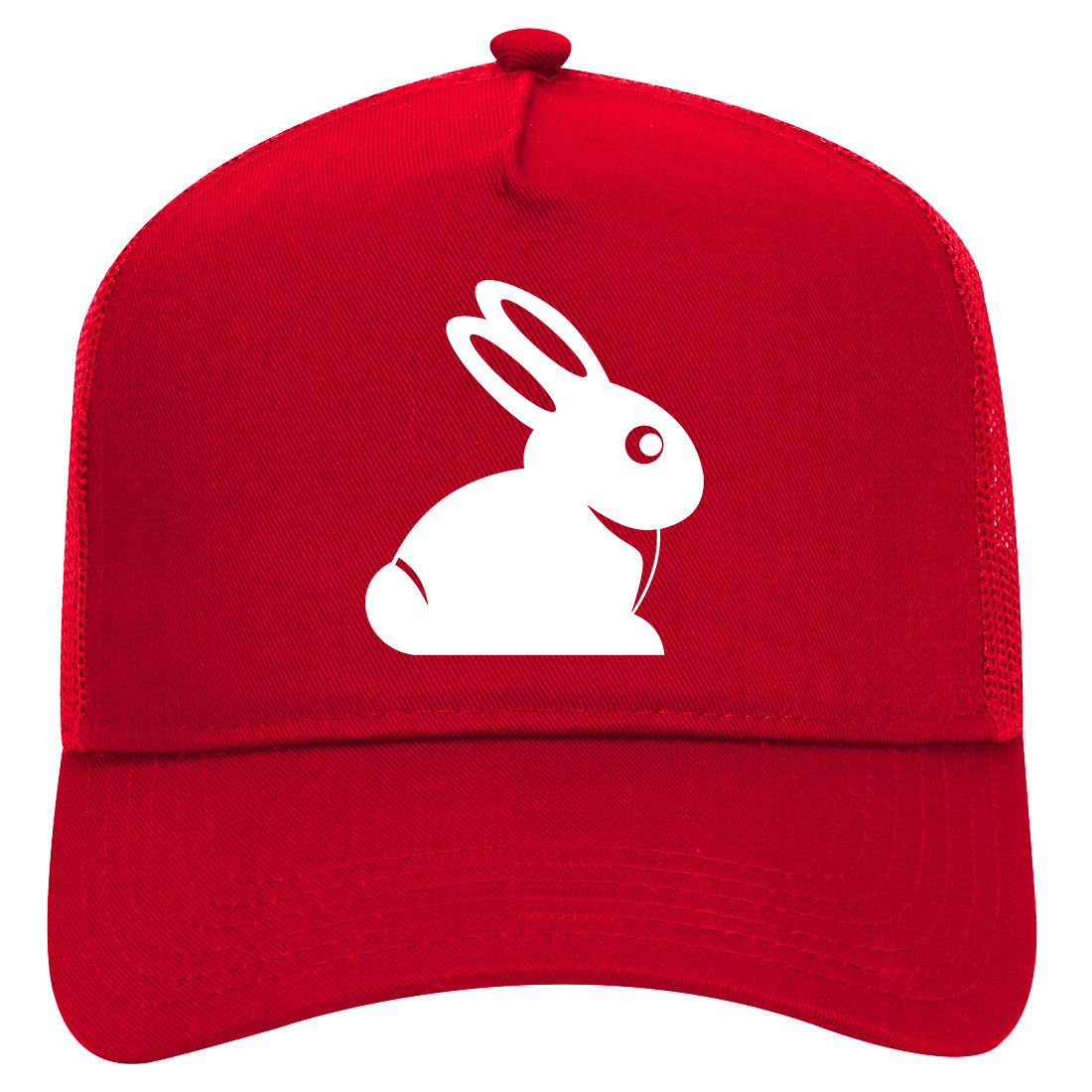 Easter Bunny Rabbit Mens Mesh Trucker Hat Red