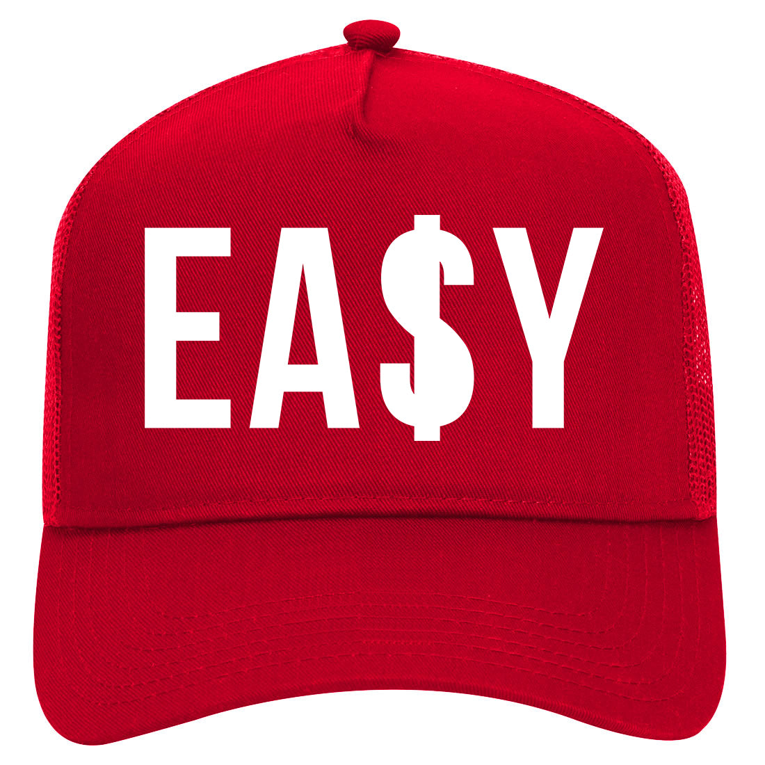 Easy Money Mens Mesh Trucker Hat Red
