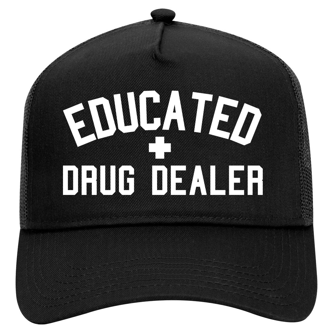 Educated Drug Dealer Mens Mesh Trucker Hat Black