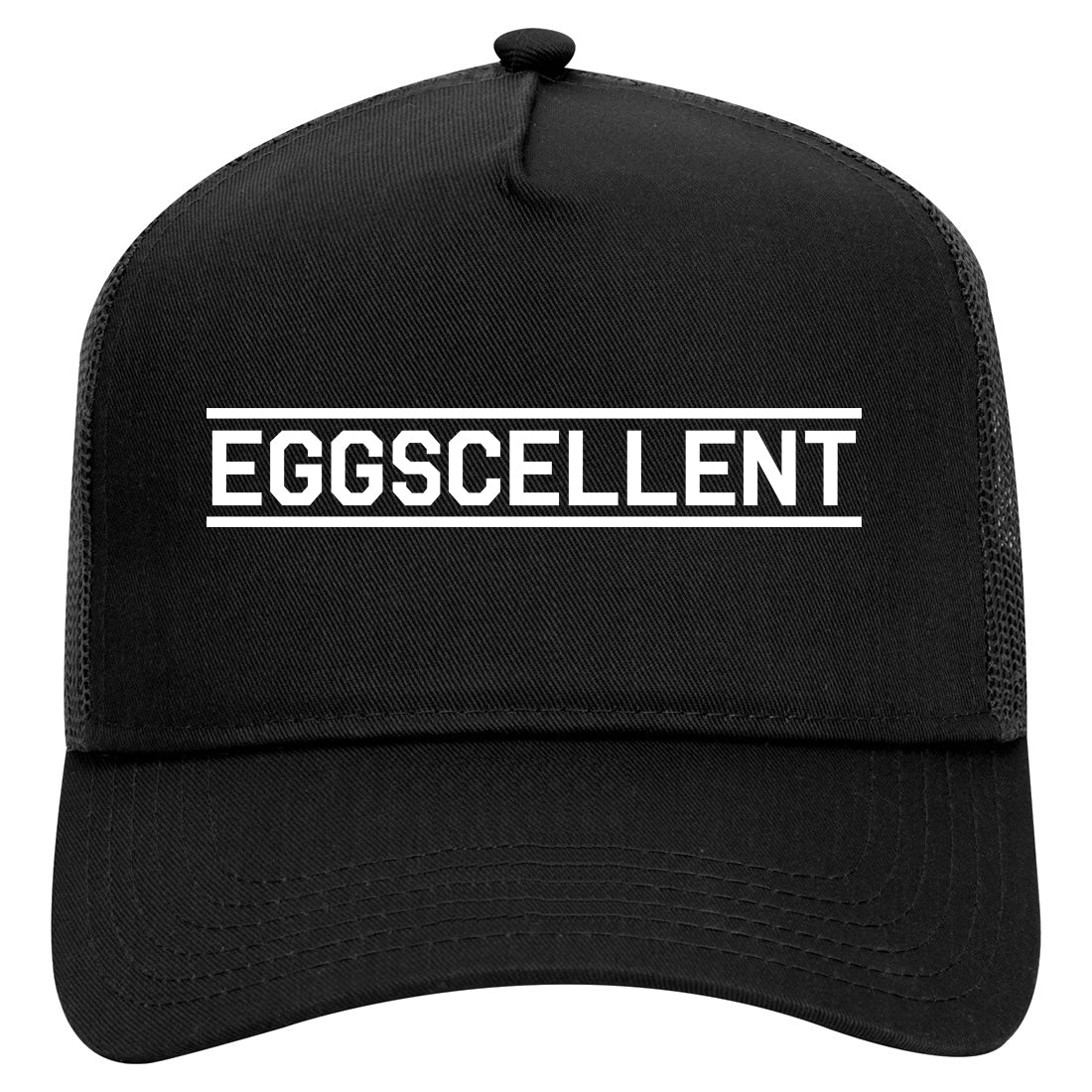Eggscellent Funny Mens Mesh Trucker Hat Black