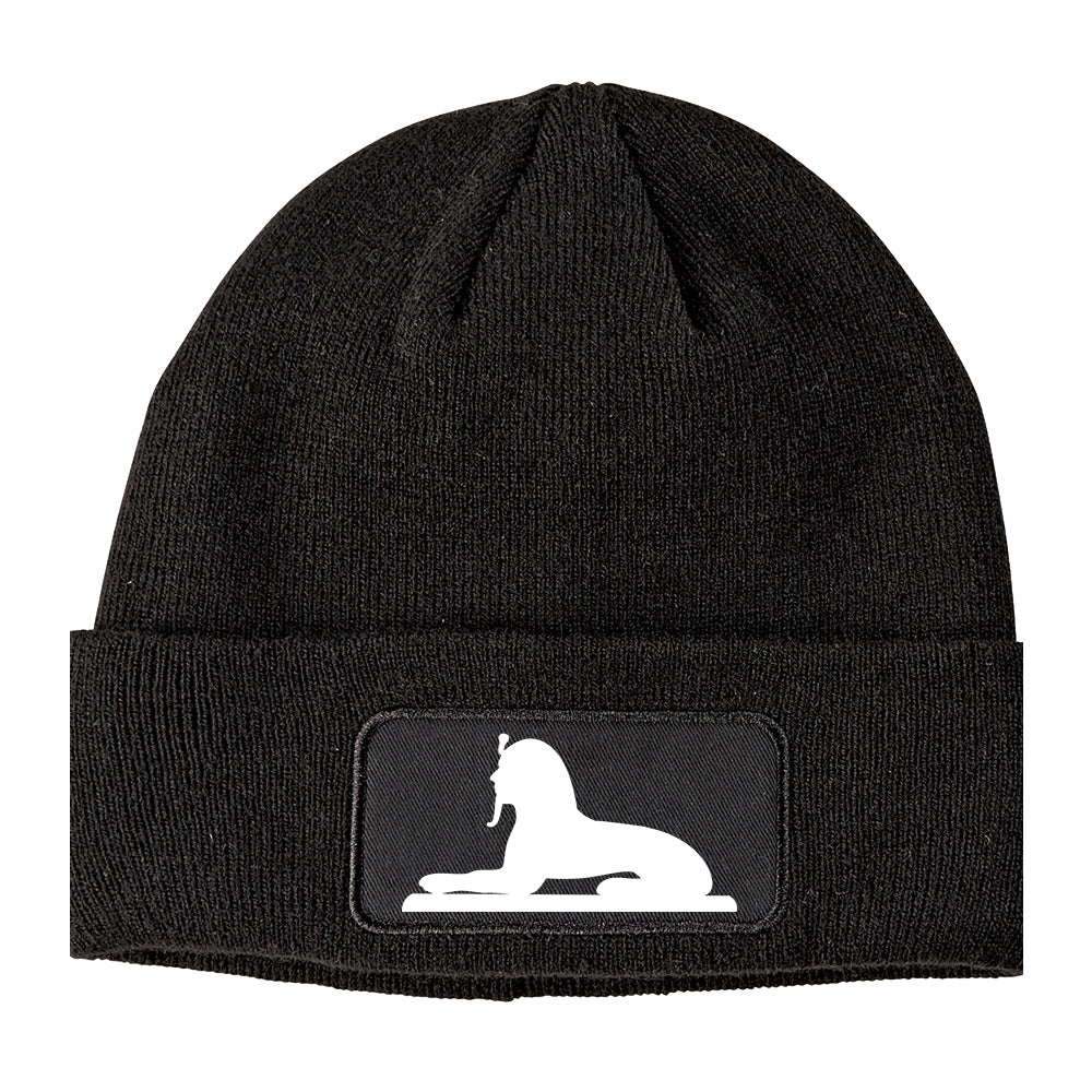 Egyptian Sphinx Winter Knit Adult Beanie Hat Black