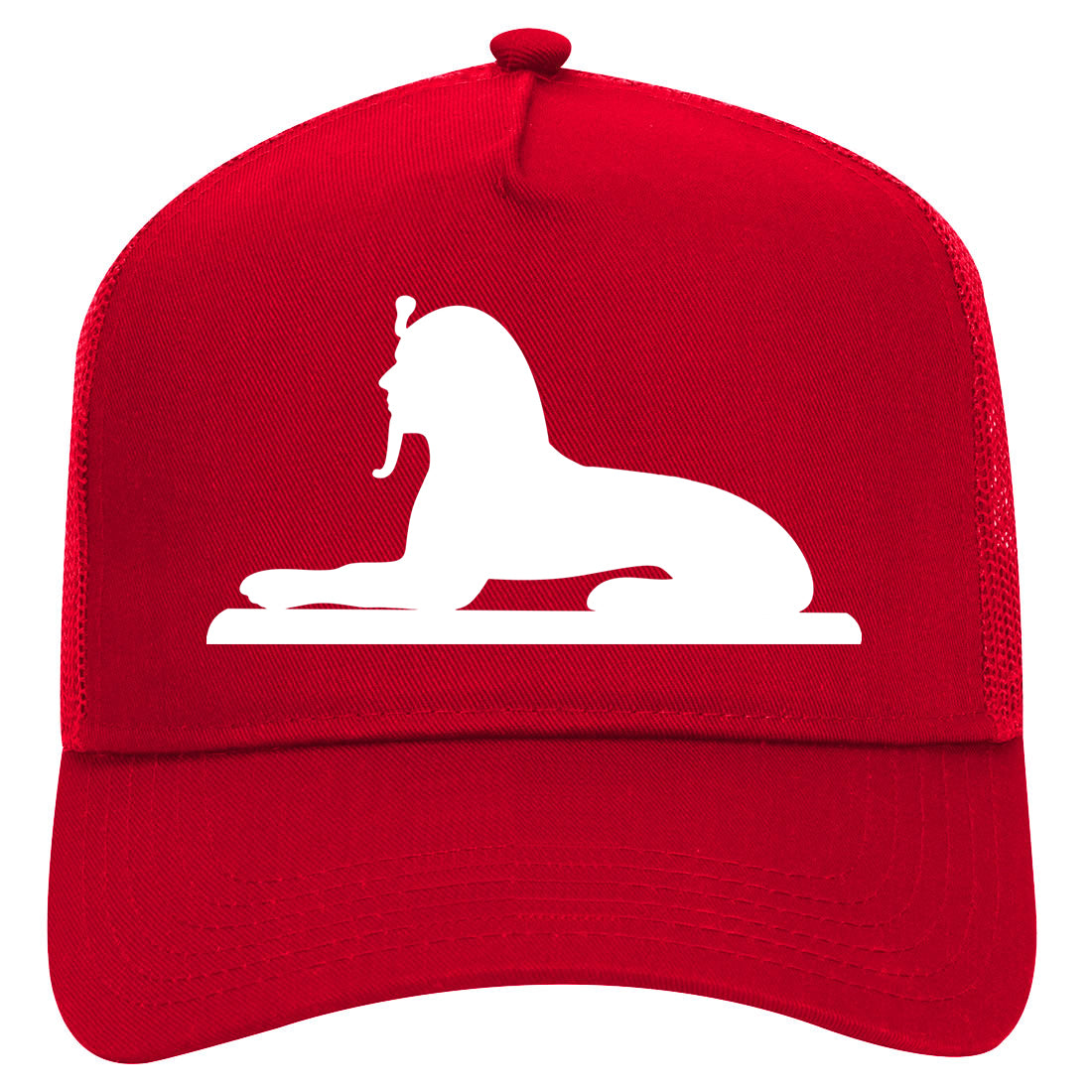 Egyptian Sphinx Mens Mesh Trucker Hat Red