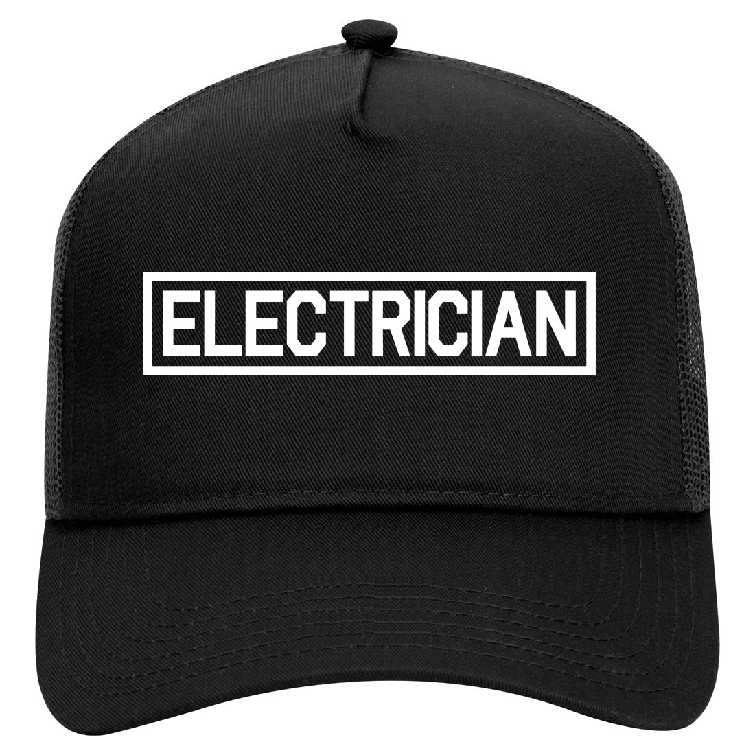 Electrician Occupation Mens Mesh Trucker Hat Black