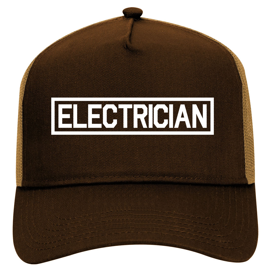 Electrician Occupation Mens Mesh Trucker Hat Brown